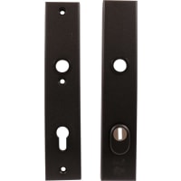 Oxloc Veiligheidslangschild Recht Met Kruk-/Profielcilindergat 251x50mm PC92 Aluminium Zwart SKG3