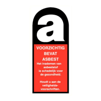 Bord Voorzichtig Bevat Asbest 40x100mm Vinyl