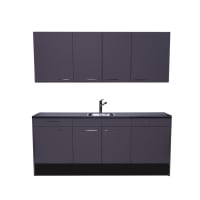 Procasa Keuken 210cm Compleet Dark Grey Inclusief Vaatwasser Volledig Geintegreerd