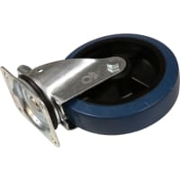 Kelfort Zwenkwiel Met Glijlager 200mm 400kg Met Bevestigingsplaat Verzinkt Blauw