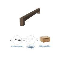 Skantrae Hang&Sluitwerkpakket 2110 Squared Greep 16x300mm + Foxtrot Schuifsysteem Bro