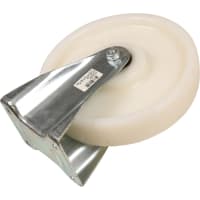 Kelfort Bokwiel Met Rollager 250mm 1400kg Met Bevestigingsplaat Verzinkt Wit