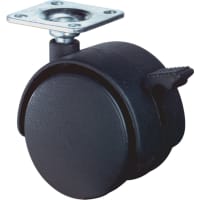 Kelfort Meubelzwenkwiel 50mm 50kg Met Bevestigingsplaat En Rem Zwart