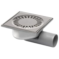 Blücher RVS Vloerput 147x147mm Onderaansluiting/Zijaansluiting 50mm Niet Verstelbaar