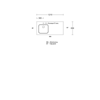 Procasa Keuken Werkblad 121x60cm Multiplex Zwart DE 2390 Voorzien Van Waterkering Zijkanten Afgewerkt Inclusief Spoelbak Lanseto 043N Links