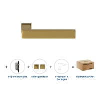 Skantrae Hang&Sluitwerkpakket 858 Quadrate 28 Minimal + Toiletgarnituur + Vrij- En Bezetslot Messing