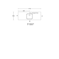 Procasa Keuken Werkblad 171x60cm Multiplex Zwart DE 2390 Voorzien Van Waterkering Zijkanten Afgewerkt Inclusief Spoelbak Lanseto 043N