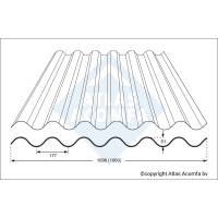 Atlas Acomfa Golfplaat Polycarbonaat Enkelwandig 177/51 1530x1096x1mm Biobase Glashelder 1UV