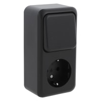Q-Link Contactdoos/Wisselschakelaar Combinatie Randaarde Zwart