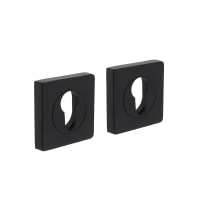 Intersteel Cilinderrozet Vierkant 55x55x10mm Zamak Mat Zwart 1 Paar