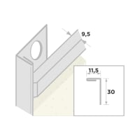 Ripstaal Stucstopprofiel 1135 300cm 11,5mm Aluzink
