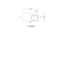 Procasa Keuken Werkblad 121x60cm Multiplex Zwart DE 2390 Voorzien Van Waterkering Zijkanten Afgewerkt Inclusief Spoelbak Lanseto 043N Rechts