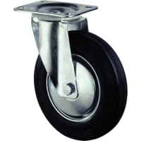 Kelfort Zwenkwiel Met Rollager 80mm 50kg Met Bevestigingsplaat Verzinkt Zwart