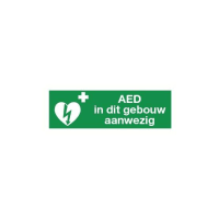 Bord AED In Dit Gebouw Aanwezig 100x300mm Vinyl