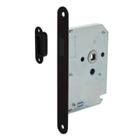 Intersteel Loopslot Magnetisch Doornmaat 50mm Voorplaat Afgerond Zwart Met Sluitplaat/Kom