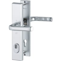 HOPPE Veiligheidsdeurkrukgarnituur London Kruk-Kruk Recht Langschild PC92 SKG3 Aluminium F1 Met Kerntrekbeveiliging
