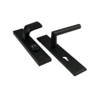 AMI Veiligheidsdeurgarnituur 251/51 Duwer-Kruk Recht Veiligheidslangschild PC55 SKG3 Aluminium Met Kerntrekbeveiliging