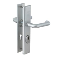 Nemef Veiligheidsdeurkrukgarnituur Kruk-Kruk Recht Langschild PC72 SKG3 Aluminium F1 Met Kerntrekbeveiliging