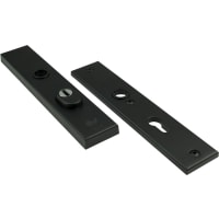 Oxloc Veiligheidslangschild Recht Met Kruk-/Profielcilindergat 251x50mm PC55 Aluminium Zwart SKG3 Met Kerntrekbeveiliging