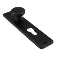 AMI Kortschild 160/40 Recht Met Knop En Profielcilindergat 180x41mm PC55 Aluminium Zwart