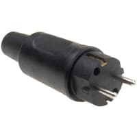 Kopp Contrastekker Randaarde Recht 2-polig 230V 10/16A Rubber Zwart