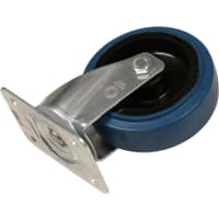 Kelfort Zwenkwiel Met Glijlager 125mm 140kg Met Bevestigingsplaat Verzinkt Blauw