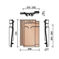 Wienerberger VHV Vario Ventilatie-/Haakdoorvoerpan Met Rooster Zwart Verglaasd 738