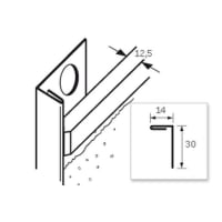 Ripstaal Stucstopprofiel 1131W 300cm 14mm Verzinkt Staal Wit Gelakt