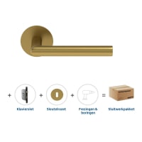 Skantrae Hang&Sluitwerkpakket 2145 Orbit 19 Flat + Sleutelrozet + Klavierslot Messing