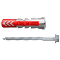 Fischer Universeelplug DuoPower 10x50mm Nylon Met Schroef 25st 535461