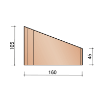 Kloosterwaard Inwendige Hoek 16cm IJzerkleur 135 Graden 20mm Kering