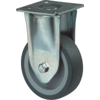 Kelfort Bokwiel Met Glijlager 125mm 100kg Met Bevestigingsplaat Verzinkt Grijs