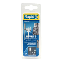 Rapid Blindklinknagel High Performance 4.8x10mm Aluminium Met Boor 50st