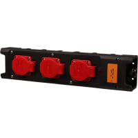 Kelfort Stekkerdoos Zonder Kabel Met 3 Contactdozen 1.5mm² Zwart/Rood