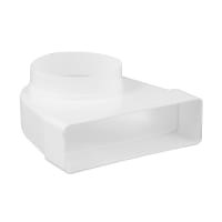 Overgangsstuk Haaks 125-204x60mm Kunststof Wit