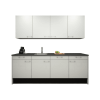 Procasa Keuken 240cm Compleet Wit Spoelbak Links Uit Midden Met Geintegreerde Vaatwasser