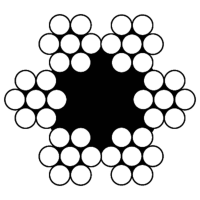 DX Staalkabel 1mm 4x3 1TWK Verzinkt
