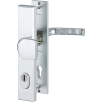 HOPPE Veiligheidsdeurkrukgarnituur London Knop-Kruk Recht Langschild PC92 SKG3 Aluminium F1 Met Kerntrekbeveiliging