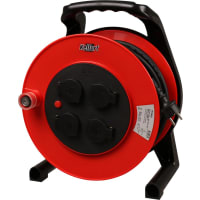 Kelfort Kabelhaspel Easy Reel 600 Met 4 Contactdozen 3x2.5mm² Kabellengte 25m Zwart/Rood
