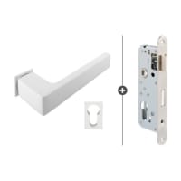 Skantrae Hang&Sluitwerkpakket 832SSL Met Cilinderslot Deurkrukken Cilinderrozet Dayton Minimal Mat Wit