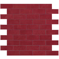 Mozaiektegel Berlin Red Minibrick 30.5x30.5cm 8.5mm Mat Gerectificeerd