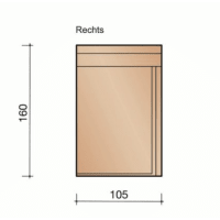 Kloosterwaard Einddorpel Rechts 16cm IJzerkleur Opstaande Rand 20mm Kering