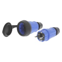 Stekkerset Met Stekker En Contrastekker IP44 Blauw