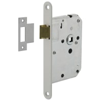 Intersteel Loopslot Doornmaat 50mm Voorplaat Afgerond Wit Met Sluitplaat