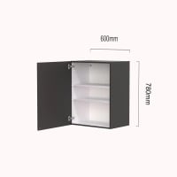 Keller Bovenkast B6078L Met 1 Deur En 2 Legplanken 60x78cm Links PG200