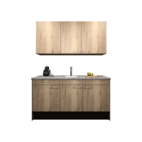 Procasa Keuken 170cm Compleet Mountain Oak Inclusief Onderbouw Koelkast