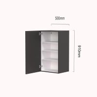 Keller Bovenkast B5091R Met 1 Deur En 3 Legplanken 50x91cm Rechts PG300