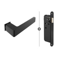 Skantrae Hang- En Sluitwerkpakket 810SSL Met Loopslot + Deurkrukken Dayton Minimal Zwart