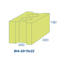 BIA Grindbetonblok 20/19 Klinker 220x200x190mm Vuilwerk