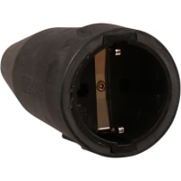 Kelfort Contrastekker Randaarde Recht 2-polig 230V 16A CEE Rubber Zwart